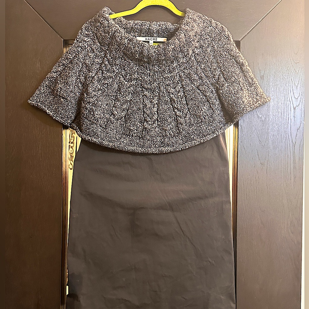 Hache: Italian Couture Wool-Shawled Dress